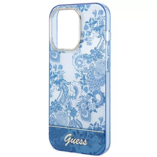 GUESS tok iPhone 14 Pro GUHCP14LHGPLHB (IML Electro Cam TDJ) kék