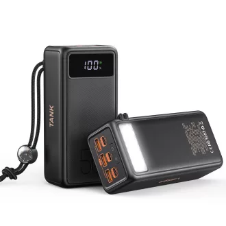   Veger Tank Boost (W5001C) powerbank PD QC3.0 5A 130W 56000 mAh Fekete