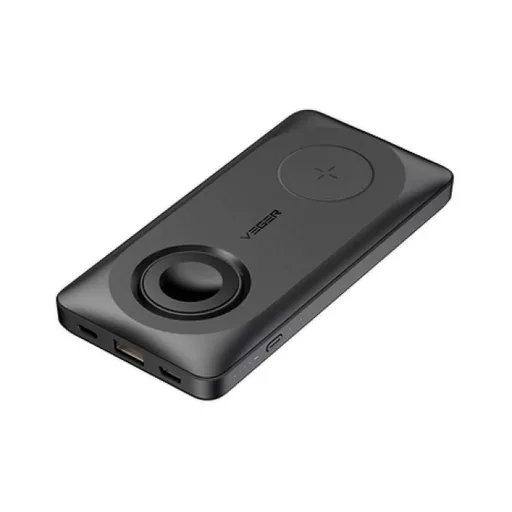 Veger MagSafe kompatibilis powerbank MagMulti W1156 PD QC3.0 3A 22,5W 10000 mAh vezeték nélküli töltéssel fekete