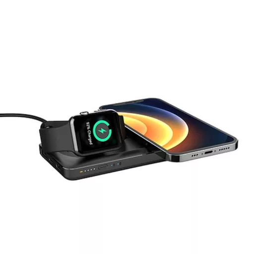 Veger MagSafe kompatibilis powerbank MagMulti W1156 PD QC3.0 3A 22,5W 10000 mAh vezeték nélküli töltéssel fekete