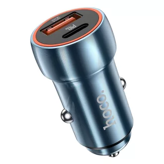   Hoco autós töltő USB-A + USB-C PD QC3.0 3A 20W Z46A zafírkék