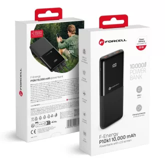   Forcell F-Energy powerbank P10K1 PD QC3.0 3A 20W 10000 mAh fekete