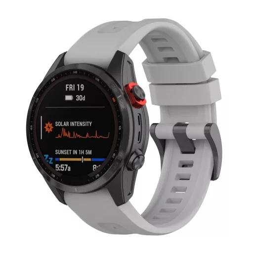 Szilikon szíj GARMIN FENIX 3 / 3HR / 5X / 6X / 6X Pro / 7X / 7X Pro szürke