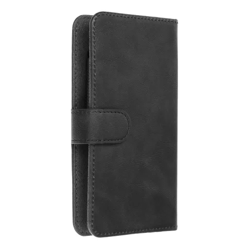 Univerzális flip tok S  iPhone 12 / 13 / SAMSUNG S6 / A5 2016 / XCOVER 4 / S22 / HUAWEI P8 2017 fekete