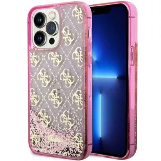   GUESS tok iPhone 14 Pro GUHCP14LLC4PSGP (Liquid Glitter 4G Translucent) rózsaszín