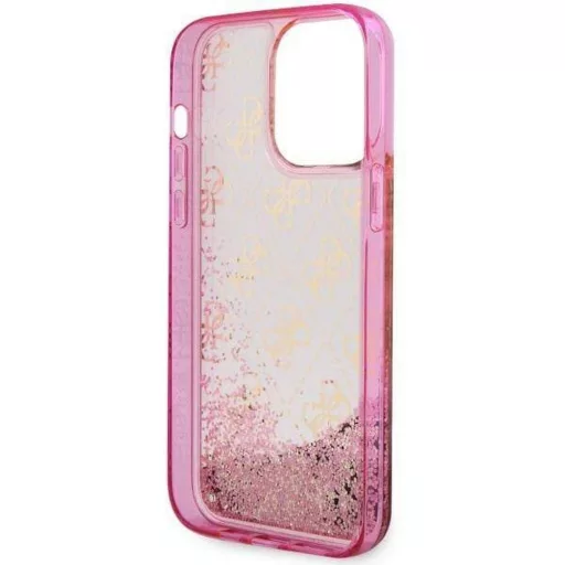 GUESS tok iPhone 14 Pro GUHCP14LLC4PSGP (Liquid Glitter 4G Translucent) rózsaszín