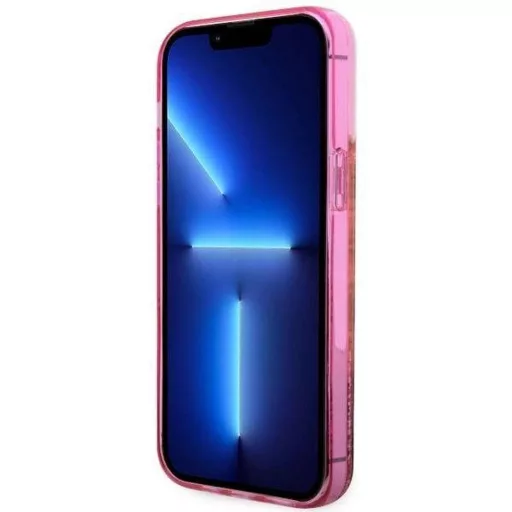 GUESS tok iPhone 14 Pro GUHCP14LLC4PSGP (Liquid Glitter 4G Translucent) rózsaszín