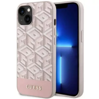   GUESS tok iPhone 14 Magsafe kompatibilis GUHMP14SHGCFSEP (GCUBE Stripes) rózsaszín