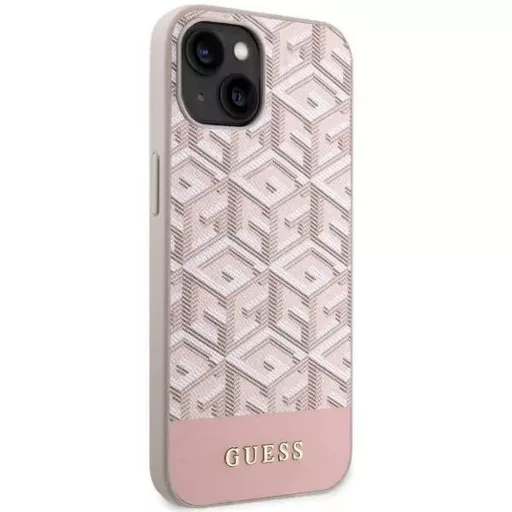 GUESS tok iPhone 14 Magsafe kompatibilis GUHMP14SHGCFSEP (GCUBE Stripes) rózsaszín