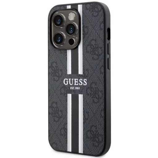 GUESS tok iPhone 14 Pro Max Magsafe kompatibilis GUHMP14XP4RPSK (4G Printed Stripes) fekete