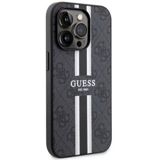 GUESS tok iPhone 14 Pro Max Magsafe kompatibilis GUHMP14XP4RPSK (4G Printed Stripes) fekete