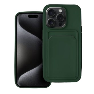 Card Case tok kártyatartóval iPhone 15 PRO  zöld
