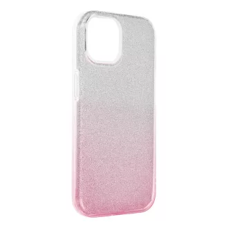 Shining csillogós tok iPhone 15  átlátszó rózsaszín