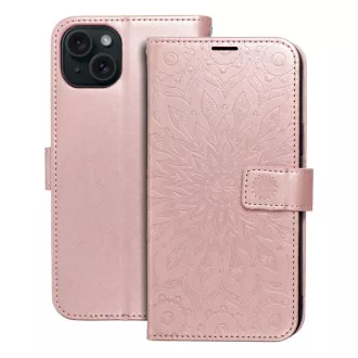 Mezzo Flip tok iPhone 15 Plus mandala rozéarany