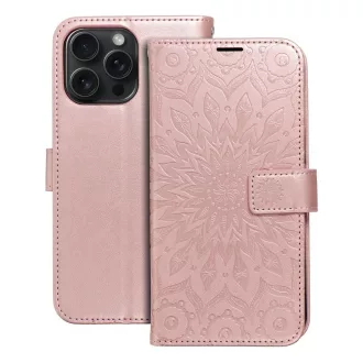 Mezzo Flip tok iPhone 15 Pro Max mandala rozéarany