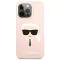 KARL LAGERFELD tok iPhone 13 Pro KLHCP13LSLKHLP (Silicone K. Head) light rózsaszín