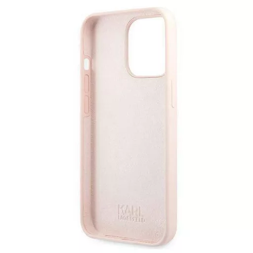 KARL LAGERFELD tok iPhone 13 Pro KLHCP13LSLKHLP (Silicone K. Head) light rózsaszín