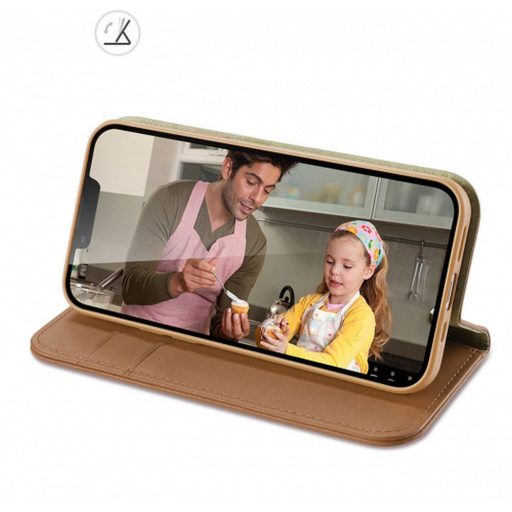 DUX DUCIS Flip tok kártyatartóval HIVO  iPhone 15 Plus barna