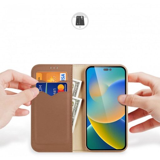 DUX DUCIS HIVO Flip tok iPhone 15 Pro barna