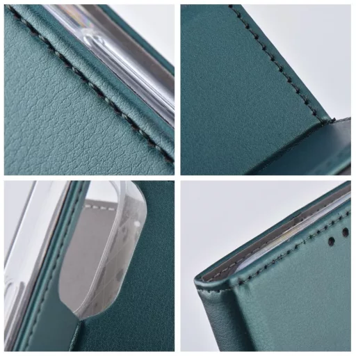 SMART MAGNETO Flip tok iPhone 15 Plus sötétzöld