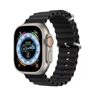   DUX DUCIS OCEAN WAVE szilikon szíj Apple Watch 38 / 40 / 41 mm fekete