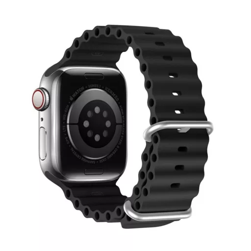 DUX DUCIS OCEAN WAVE szilikon szíj Apple Watch 38 / 40 / 41 mm fekete