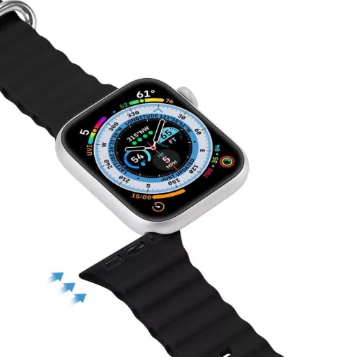 DUX DUCIS OCEAN WAVE szilikon szíj Apple Watch 38 / 40 / 41 mm fekete