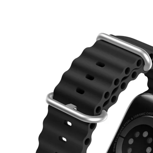 DUX DUCIS OCEAN WAVE szilikon szíj Apple Watch 38 / 40 / 41 mm fekete