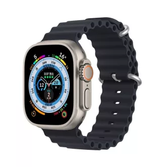   DUX DUCIS OCEAN WAVE szilikon szíj Apple Watch 42 / 44 / 45 mm grafit