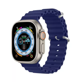   DUX DUCIS OCEAN WAVE szilikon szíj Apple Watch 42 / 44 / 45 mm kék