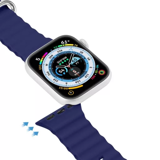 DUX DUCIS OCEAN WAVE szilikon szíj Apple Watch 42 / 44 / 45 mm kék