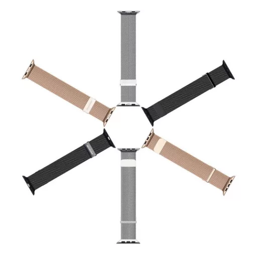 DUX DUCIS MILANESE mágneses rozsdamentes acél szíj Apple Watch 38 / 40 / 41 mm fekete