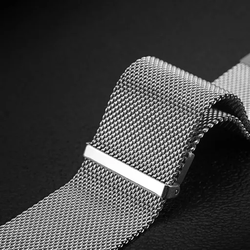 DUX DUCIS MILANESE mágneses rozsdamentes acél szíj 20 mm ezüst