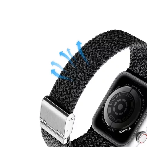 DUX DUCIS MIXTURE II rugalmas fonott szíj Apple Watch 42 / 44 / 45 mm fekete