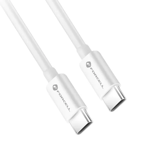 Forcell F-Energy USB-C – USB-C töltőkábel C339 QC4.0 PD 5A 100W 3 m fehér