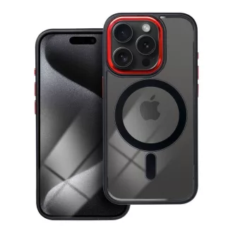   Color Edge Mag Cover tok iPhone 15 PRO  Magsafe kompatibilis piros-fekete