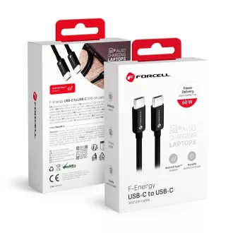   USB-C – USB-C kábel Forcell F-Energy QC4.0 PD 3A 60W 3 m C338 fekete