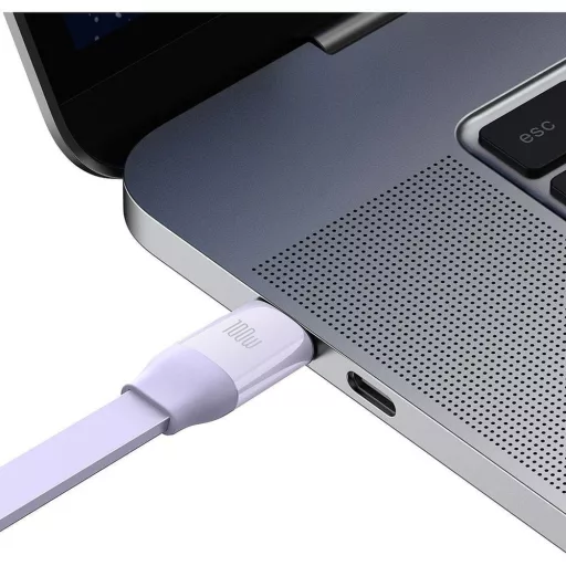 BASEUS 3 az 1-ben USB-C töltőkábel (USB-C – Micro USB / Lightning / USB-C) PD QC4.0 3,5A 100W CAMJ010205 1,1 m lila