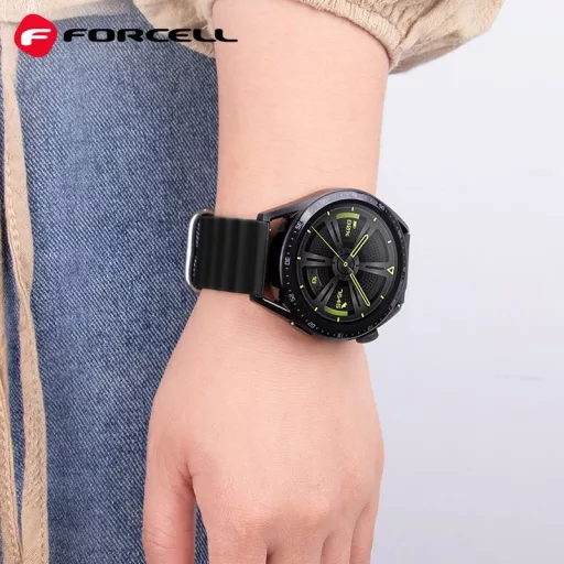 Forcell F-Design FS01 szilikon szíj Samsung Galaxy Watch 22 mm fekete