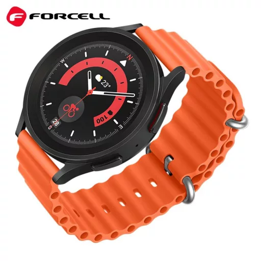 Forcell F-Design FS01 szilikon szíj Samsung Galaxy Watch 22 mm narancs