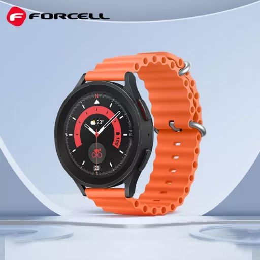 Forcell F-Design FS01 szilikon szíj Samsung Galaxy Watch 22 mm narancs