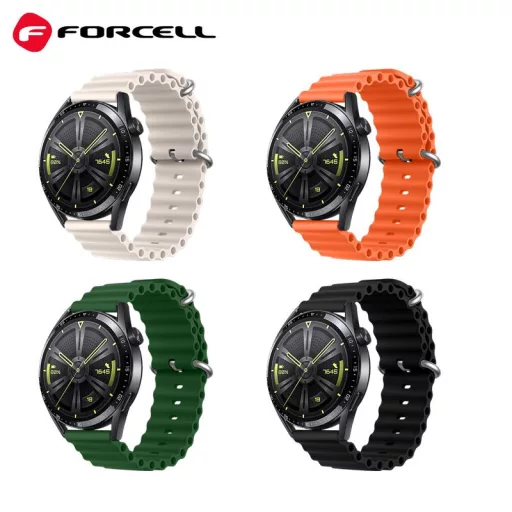 Forcell F-Design FS01 szilikon szíj Samsung Galaxy Watch 22 mm narancs