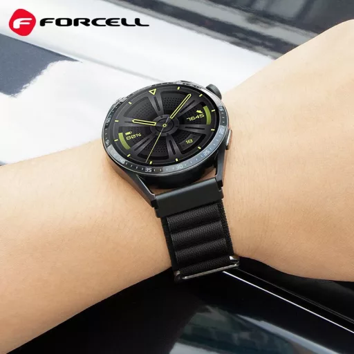 Forcell F-Design FS05 poliészter szíj Samsung Galaxy Watch 20 mm fekete