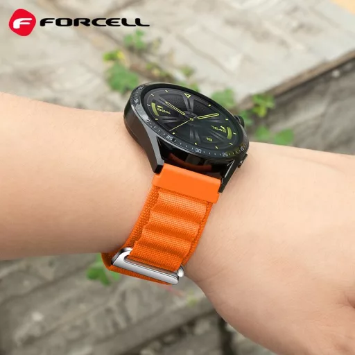 Forcell F-Design FS05 poliészter szálas csatos szíj Samsung Galaxy Watch 22 mm narancs