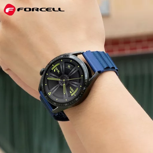 Forcell F-Design FS05 poliészter szálas csatos szíj Samsung Galaxy Watch 22 mm sötétkék