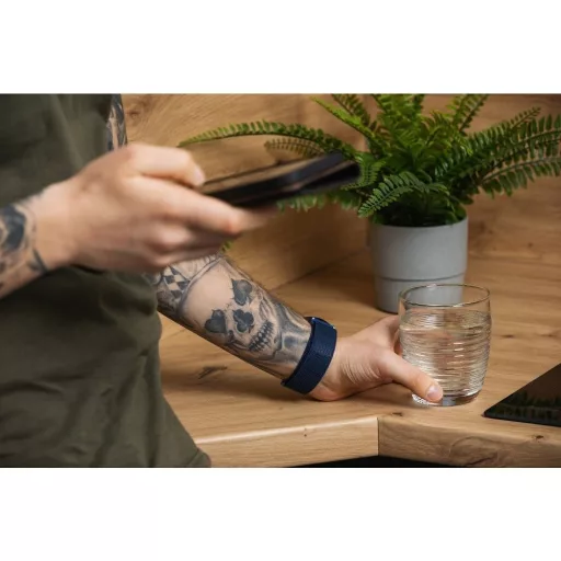 Forcell F-Design FS05 poliészter szálas csatos szíj Samsung Galaxy Watch 22 mm sötétkék
