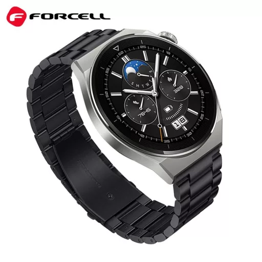 Forcell F-Design FS06 acél csatos szíj Samsung Galaxy Watch 22 mm fekete