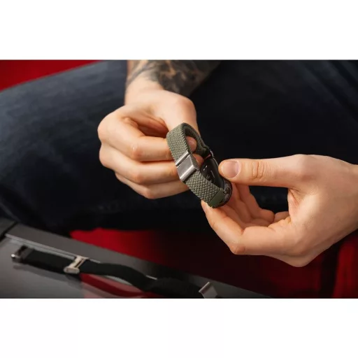 Forcell F-Design FX5 poliészter szálas csatos szíj Xiaomi Mi Band 8 sötétkék