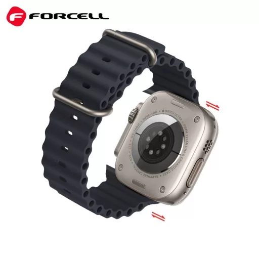 Forcell F-Design FA12 szilikon szíj lyukakkal Apple Watch 38 / 40 / 41 mm kék