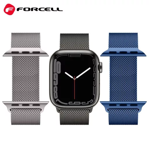 Forcell F-Design FA03 mágneses acél szíj Apple Watch 38 / 40 / 41 mm kék